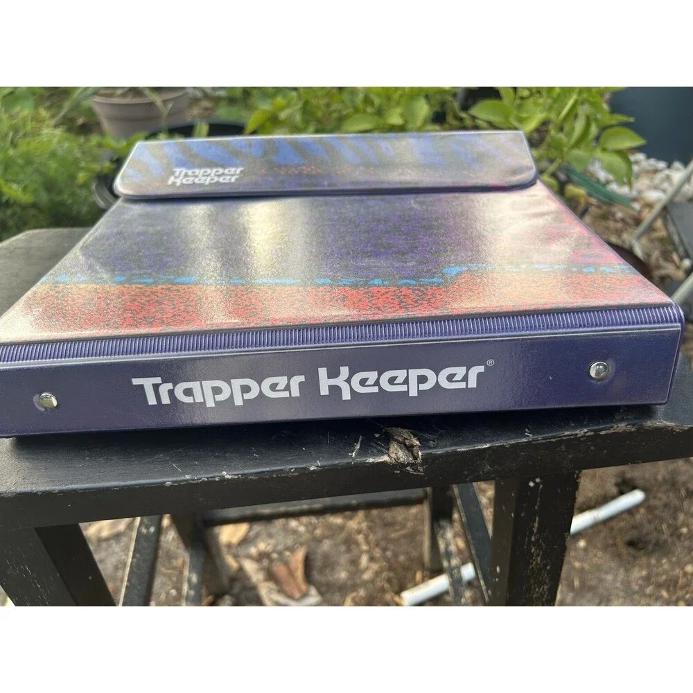 Trapper Keeper Portfolio Multicolor Animal Print Vintage Retro 12x9.25 Binder